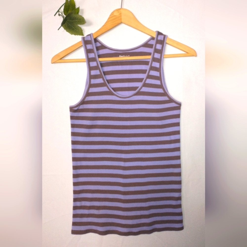 Gap Body Purple Striped Tank Top Size Medium Fairycore Cottagecore